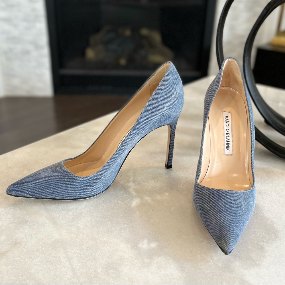 Manolo Blahnik Blue Heels - Picture 6 of 10